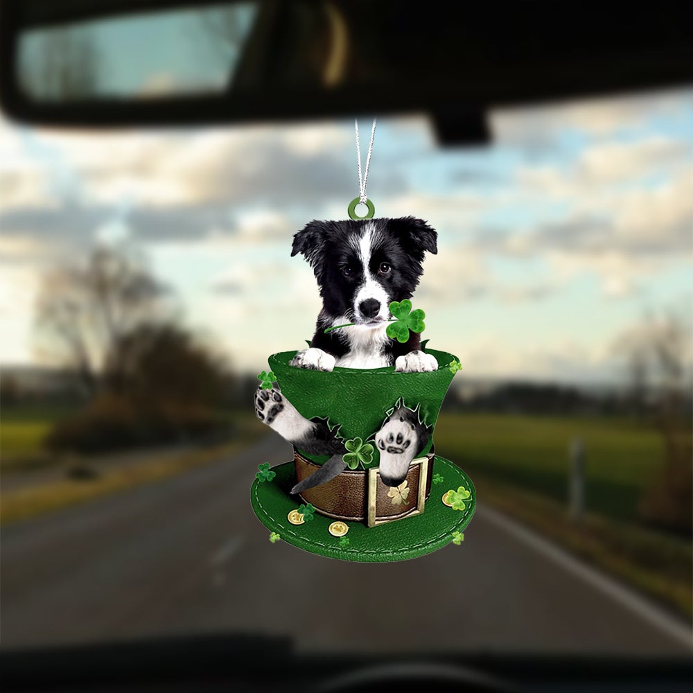 Border Collie-Patrick Hat-Two Sided Ornament