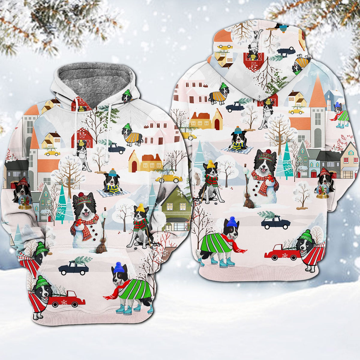Border Collie-Winter Holiday Hoodie