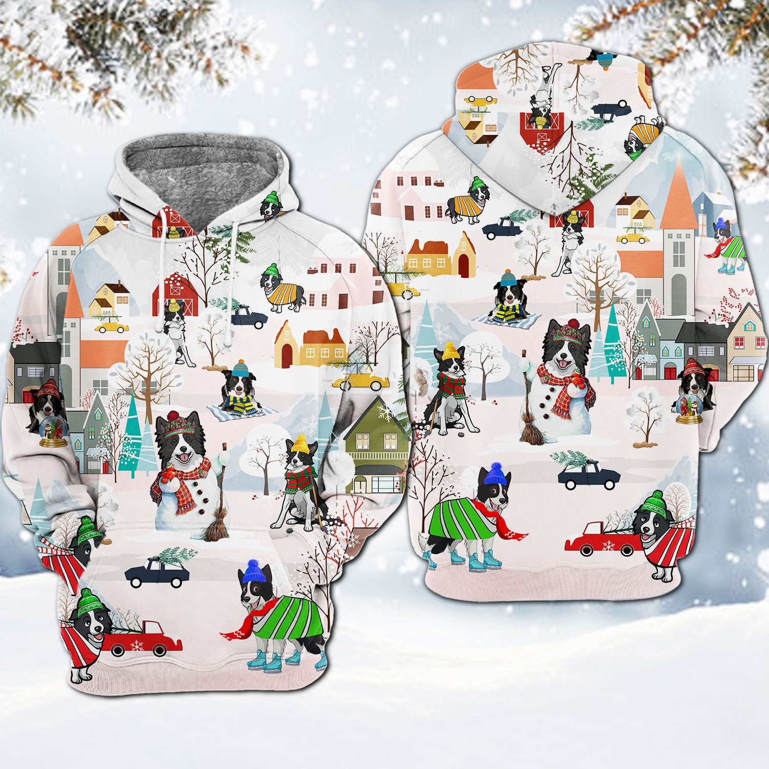 Border Collie-Winter Holiday Hoodie