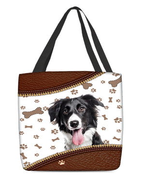 Border Collie2-Zipper Texture-Cloth Tote Bag3