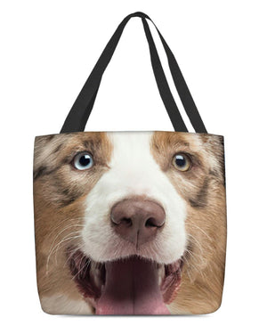 Border Collie 2 Face-Cloth Tote Bag