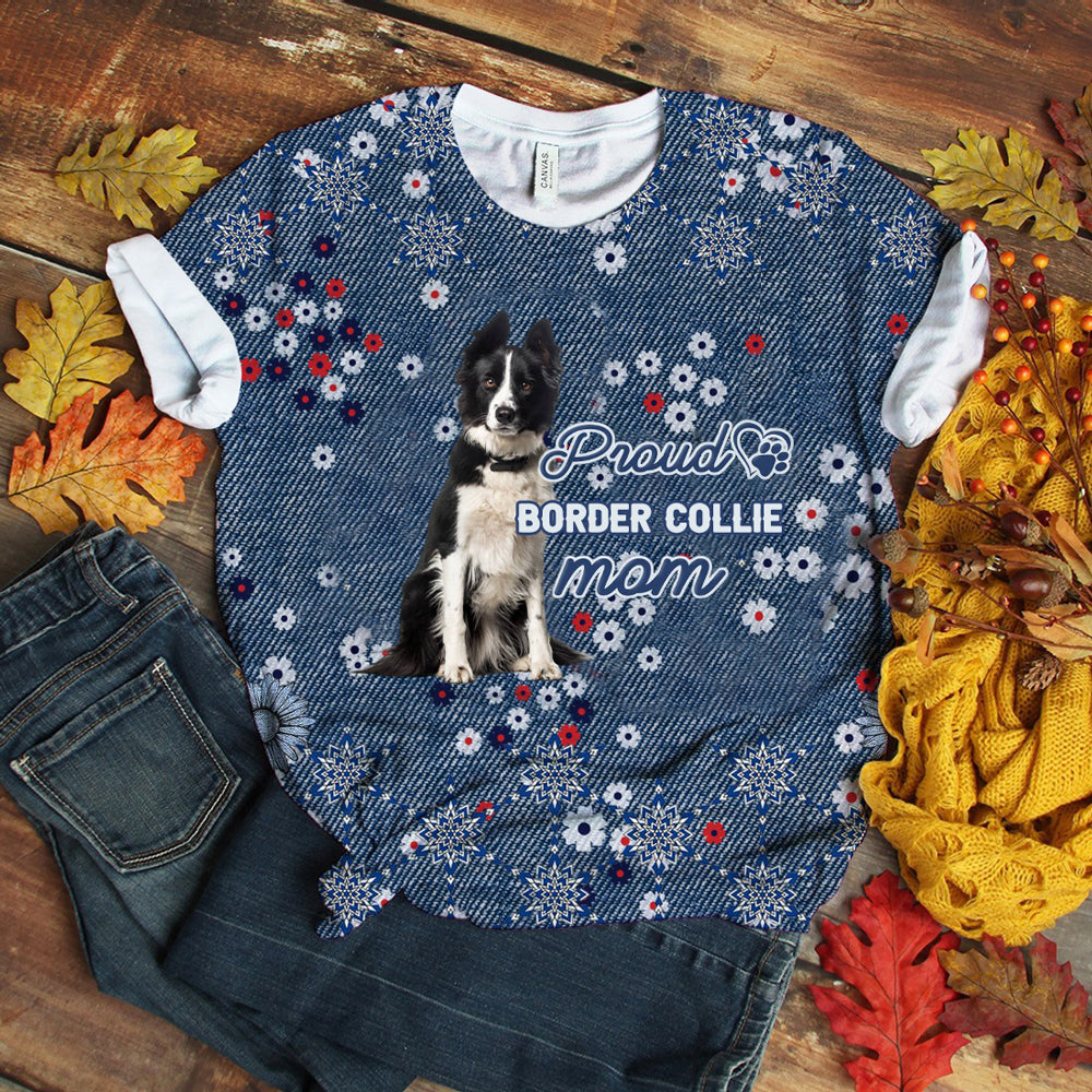 Border Collie 2 Pround Mom T-shirt