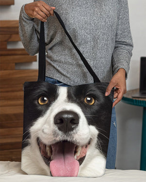 Border Collie 3 Face-Cloth Tote Bag