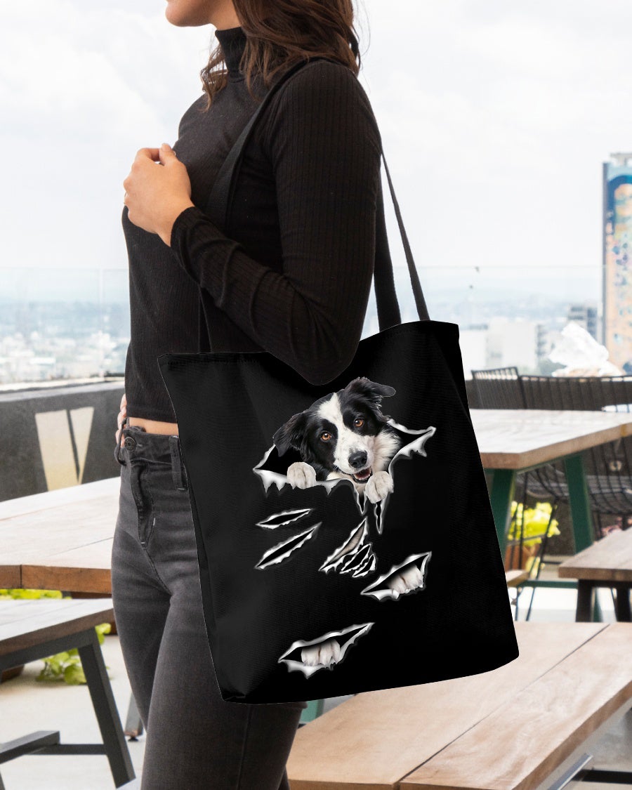 Cracks-Border Collie-Cloth Tote Bag