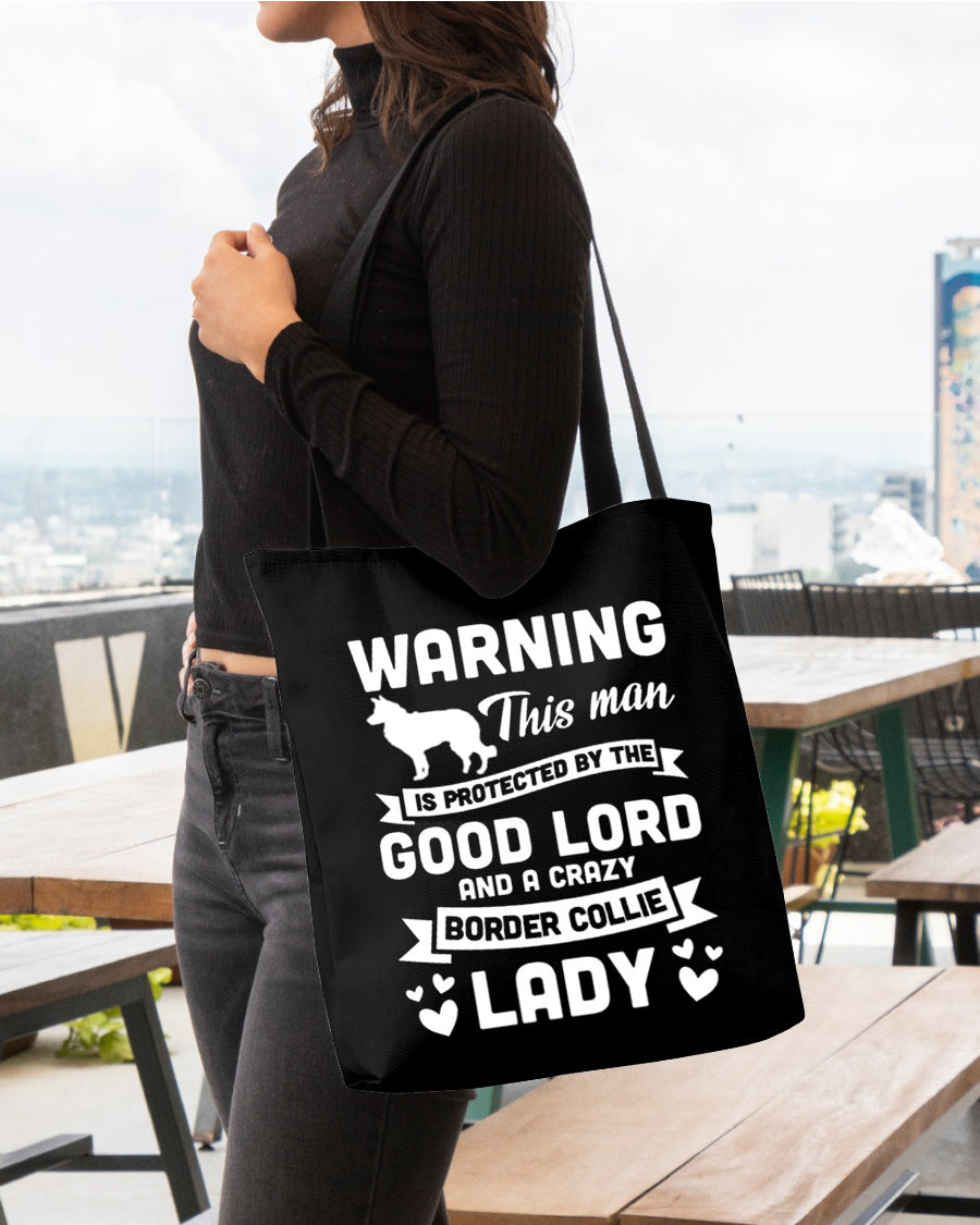 Border Collie Crazy lady Cloth Tote Bag