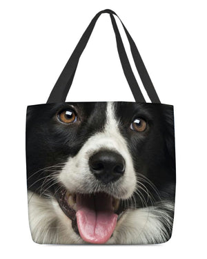 Border Collie Face-Cloth Tote Bag