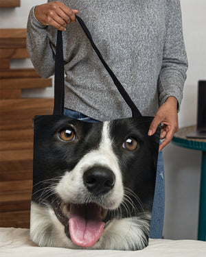 Border Collie Face-Cloth Tote Bag