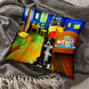 Border Collie In the Bedroom-Pillow Case