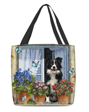 Border Collie Today I Choose Joy-Cloth Tote Bag