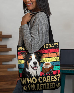 Border Collie Who Cares-Cloth Tote Bag