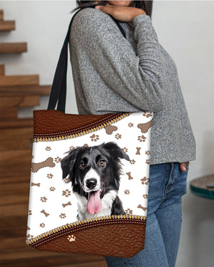 Border Collie2-Zipper Texture-Cloth Tote Bag3