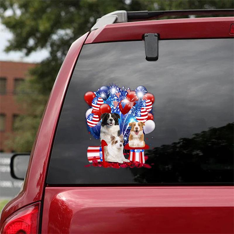 Border Collie - Fireworks Celebration Car Sticker