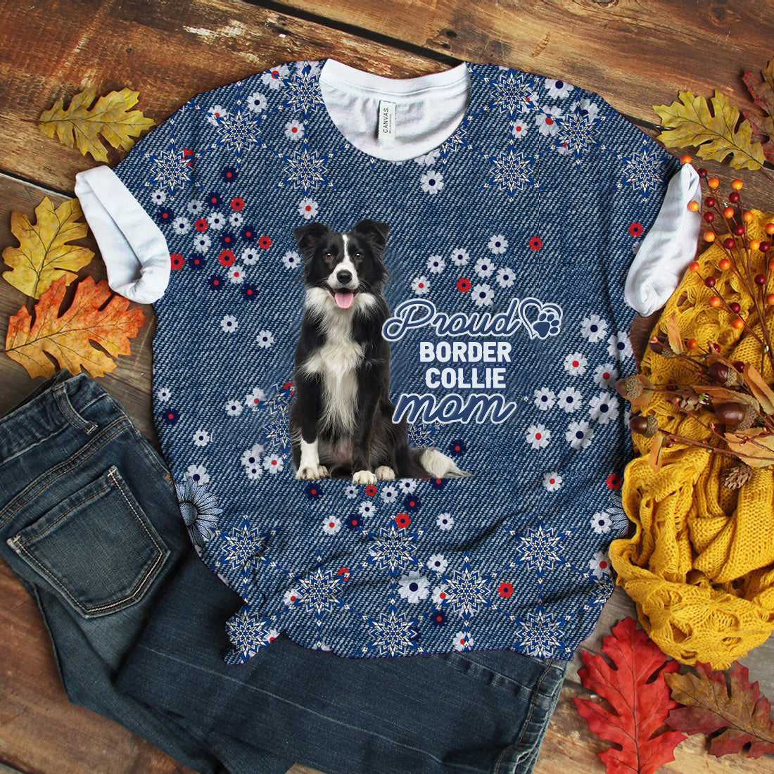 Border Collie (2)-Pround Mom T-shirt