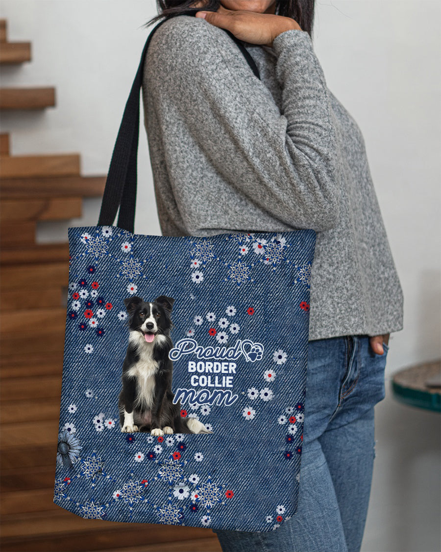 Border Collie (2) Pround Mom-Cloth Tote Bag