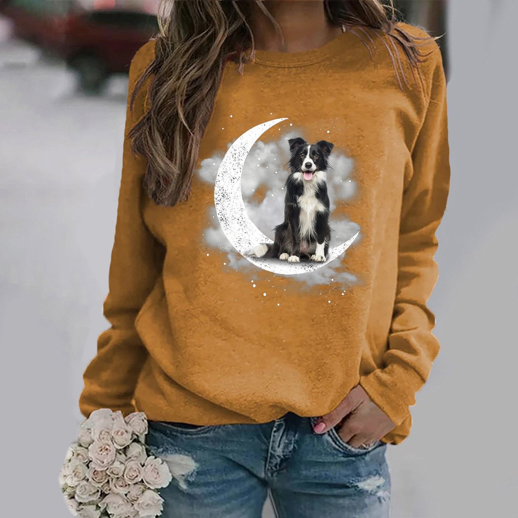 Border Collie (3) -Sit On The Moon- Premium Sweatshirt