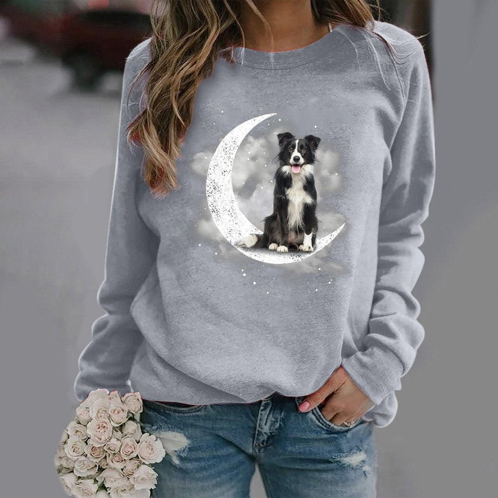 Border Collie (3) -Sit On The Moon- Premium Sweatshirt