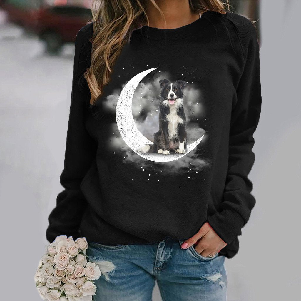 Border Collie (3) -Sit On The Moon- Premium Sweatshirt