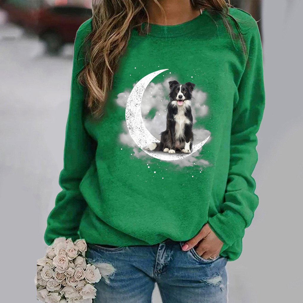 Border Collie (3) -Sit On The Moon- Premium Sweatshirt