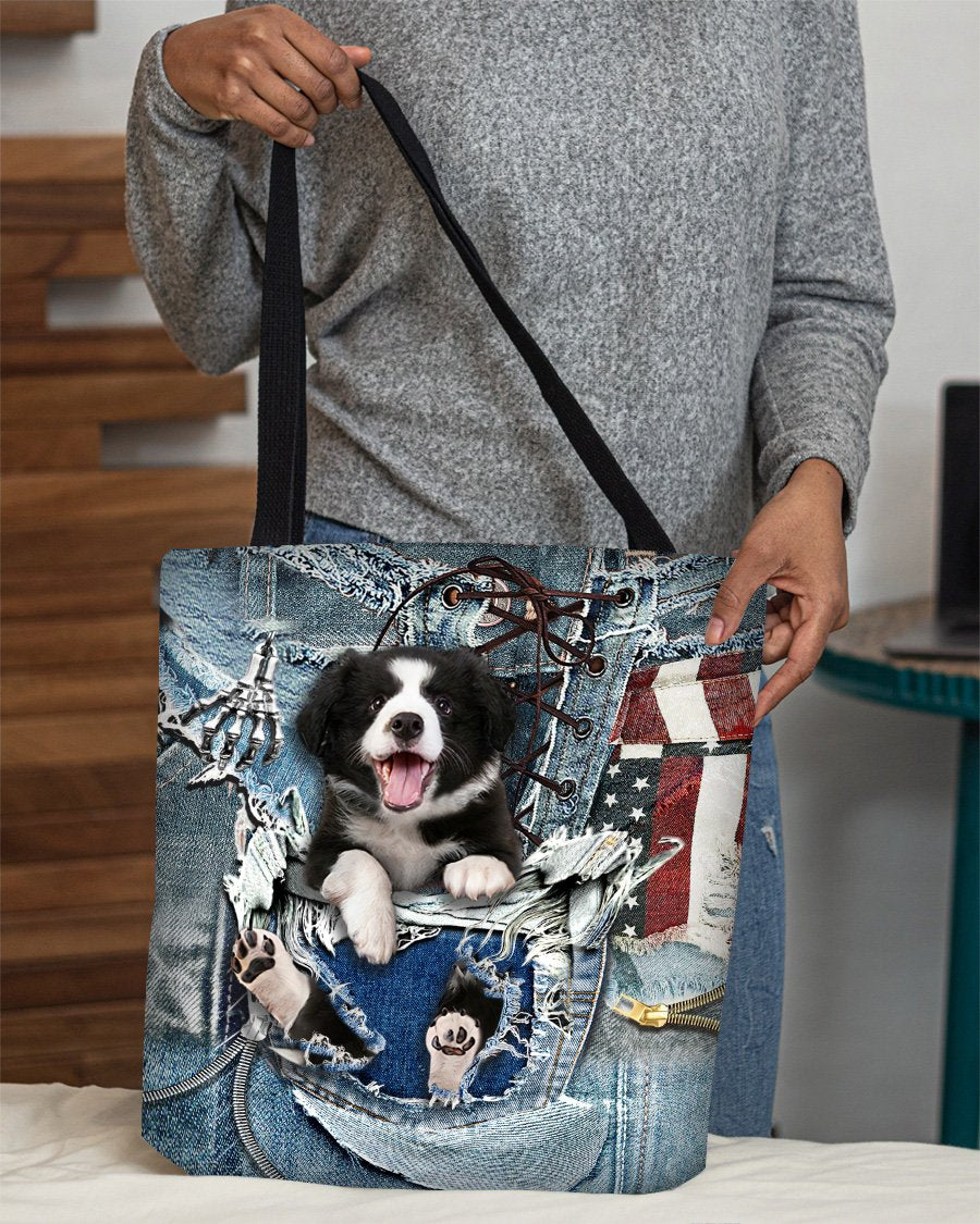 Border Collies-Ripped Jeans-Cloth Tote Bag