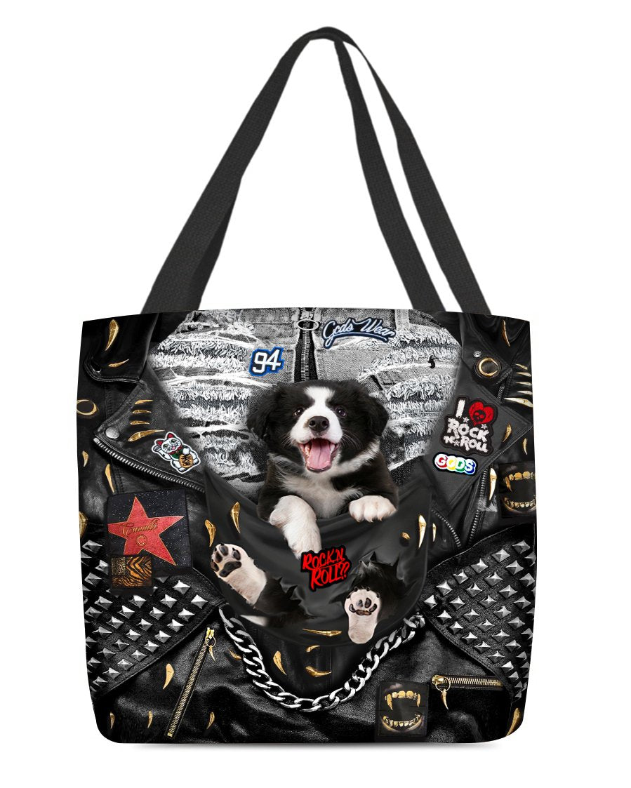 Border Collies-Rock Dog-Cloth Tote Bag