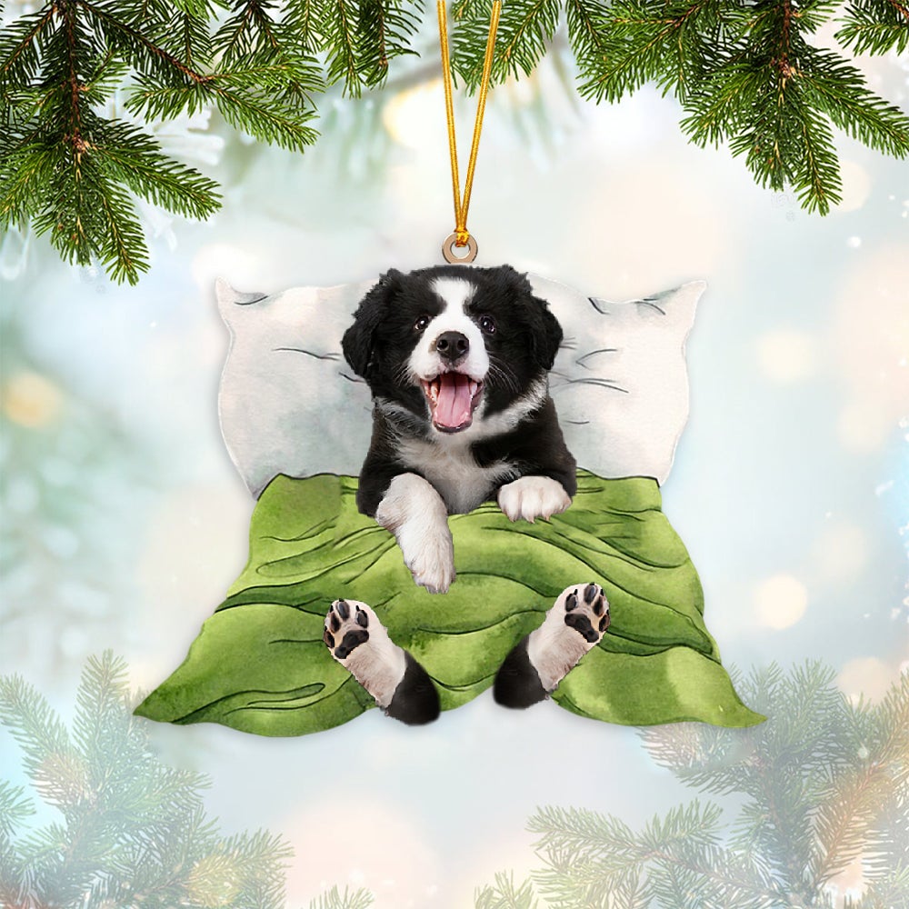 Border Collies-Sleep time Two Sides Ornament