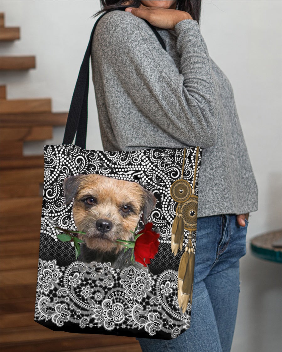 Border Terrier-Rose Cloth Tote Bag