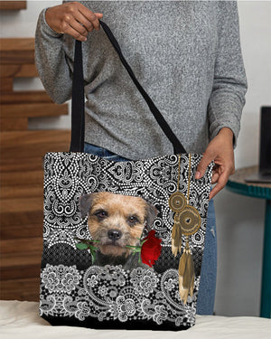 Border Terrier-Rose Cloth Tote Bag