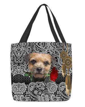 Border Terrier-Rose Cloth Tote Bag