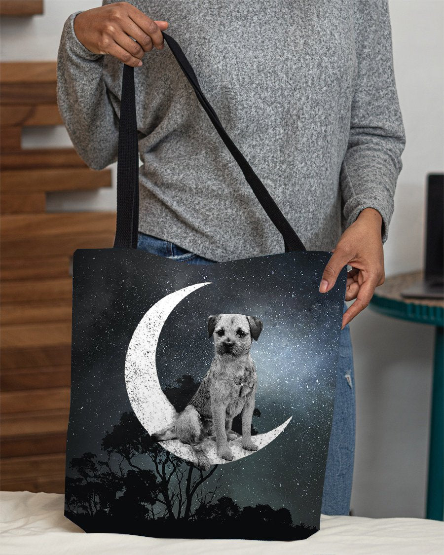 Border Terrier-Sit On The Moon-Cloth Tote Bag