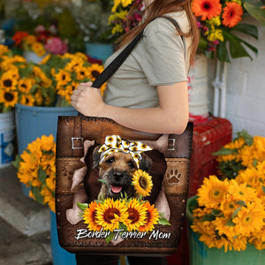 Border Terrier-Sunflower&Dog Mom Cloth Tote Bag