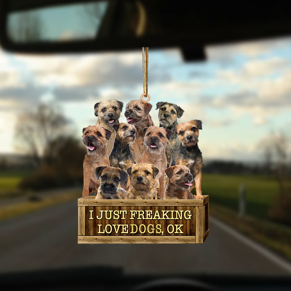 Border Terrier Wooden Box-Two Sides Ornament