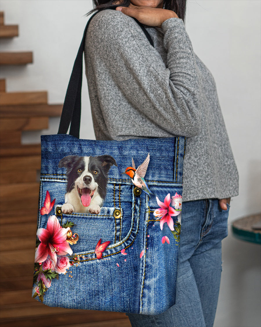 Border Collie-Lily Cloth Tote Bag