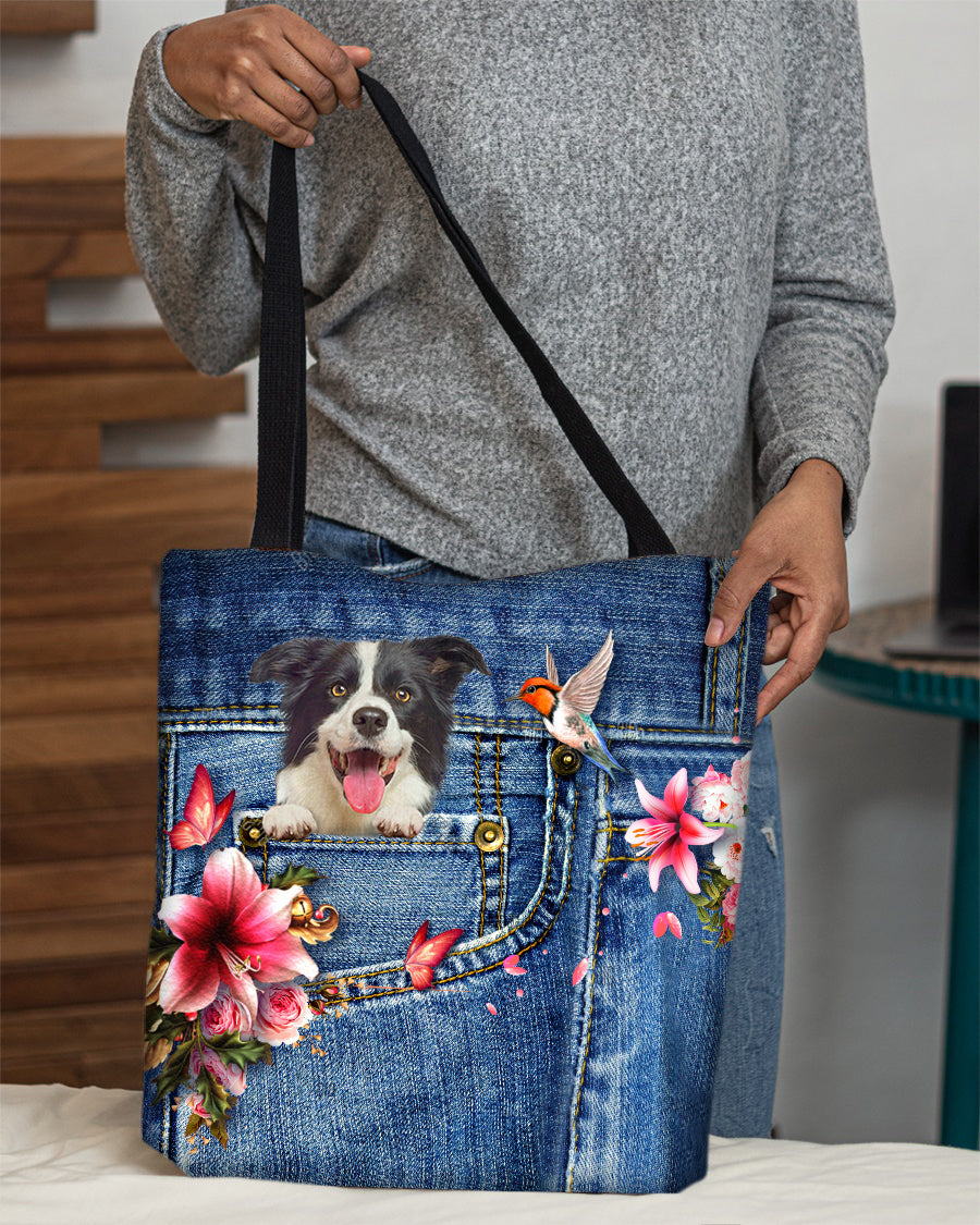 Border Collie-Lily Cloth Tote Bag