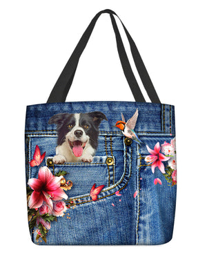 Border Collie-Lily Cloth Tote Bag