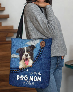 Border collie-Dog Mom Life-Cloth Tote Bag