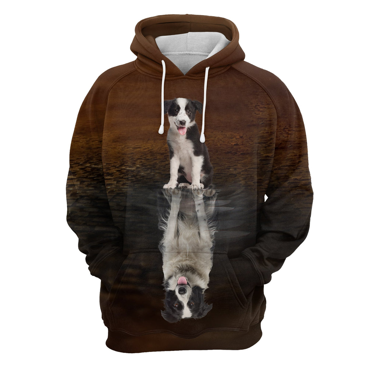 Cute Border collie Reflection All Over Hoodie