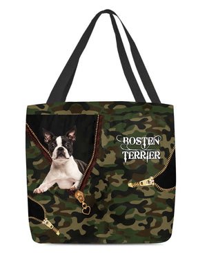 Bosten-Terrier-2 Camo Cloth Tote Bag