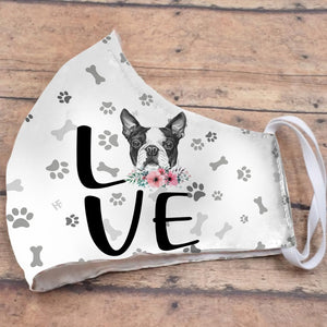 Boston Terrier Dog Love EZ01 2504 Face Mask