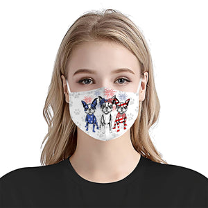 Boston Terrier 4th Of July EZ01 1405 Face Mask