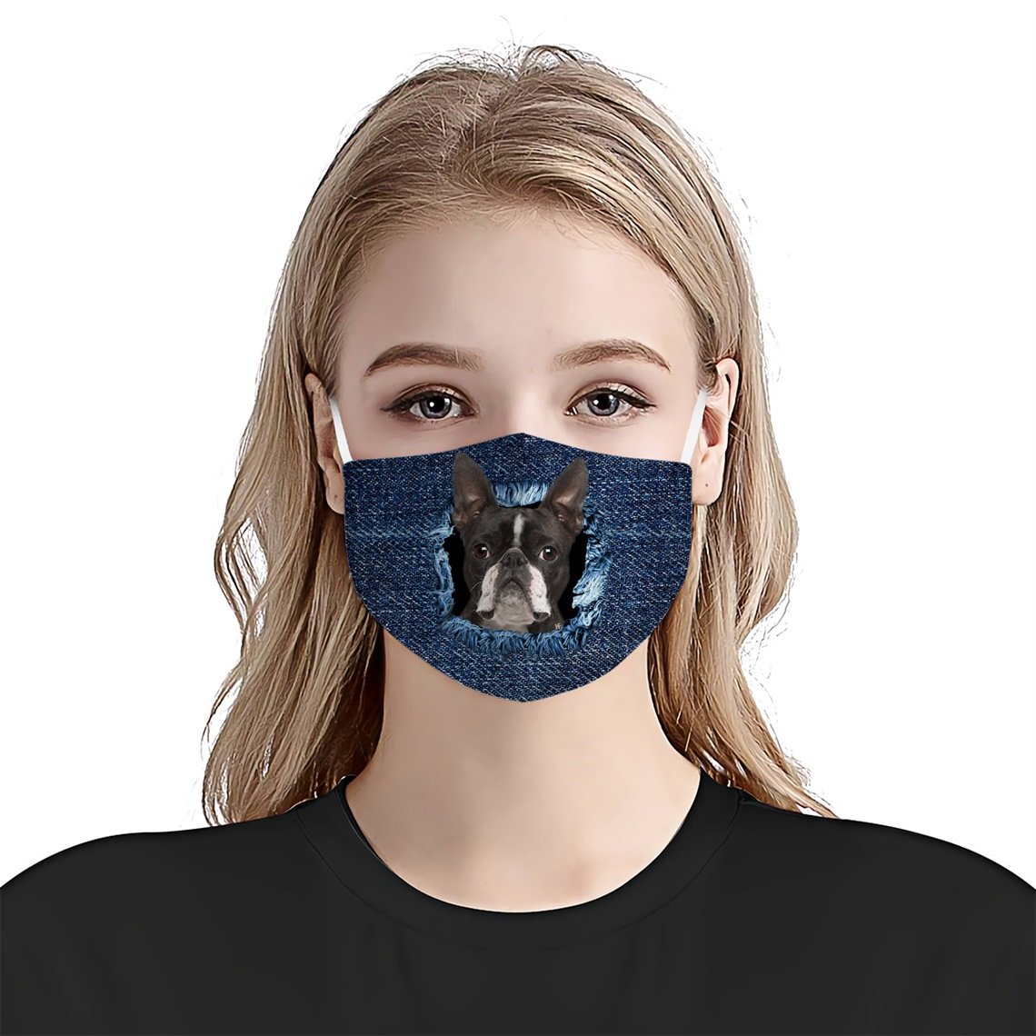 Boston Terrier Jean EZ01 0805 Face Mask