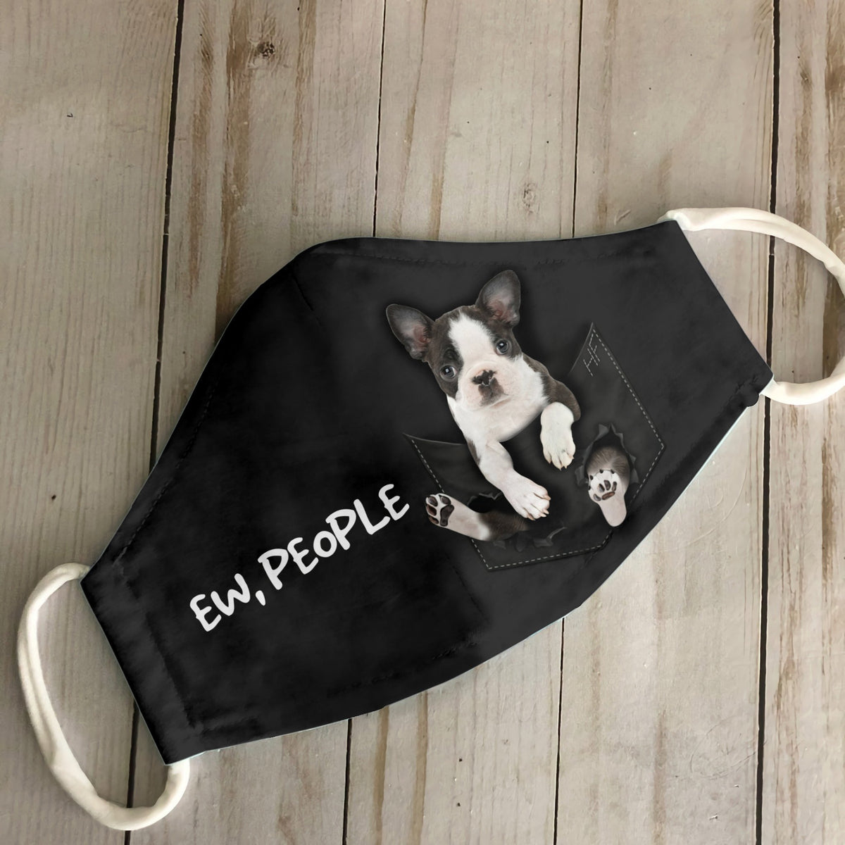 Boston Terrier In Pocket EZ07 1907 Face Mask