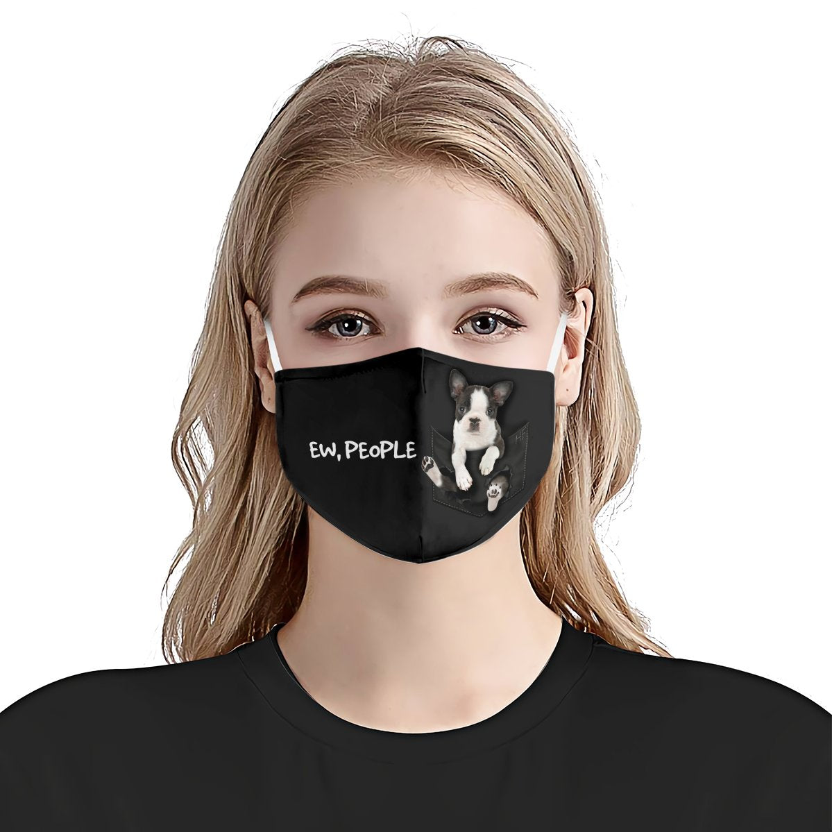 Boston Terrier In Pocket EZ07 1907 Face Mask