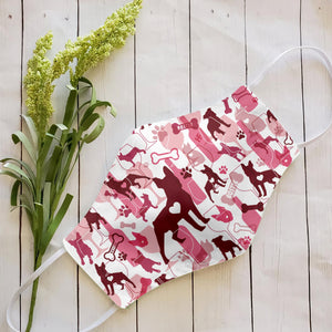 Boston Terrier &amp; Wine Pattern EZ07 2707 Face Mask