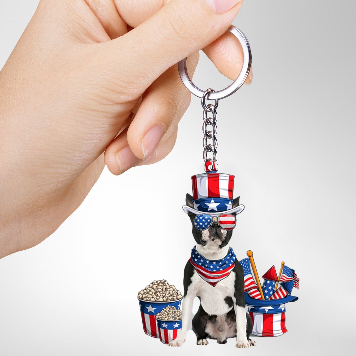 Boston terrier-July Stuff Flat Acrylic Keychain