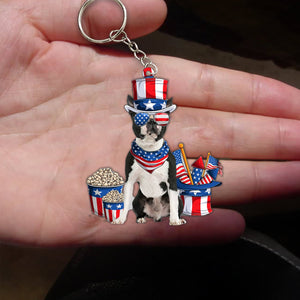 Boston terrier-July Stuff Flat Acrylic Keychain