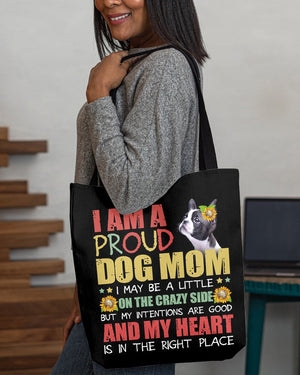 Boston Terrier-Right Place-Cloth Tote Bag