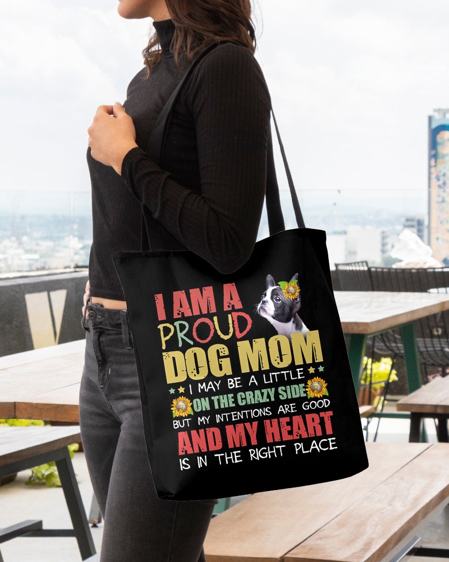 Boston Terrier-Right Place-Cloth Tote Bag