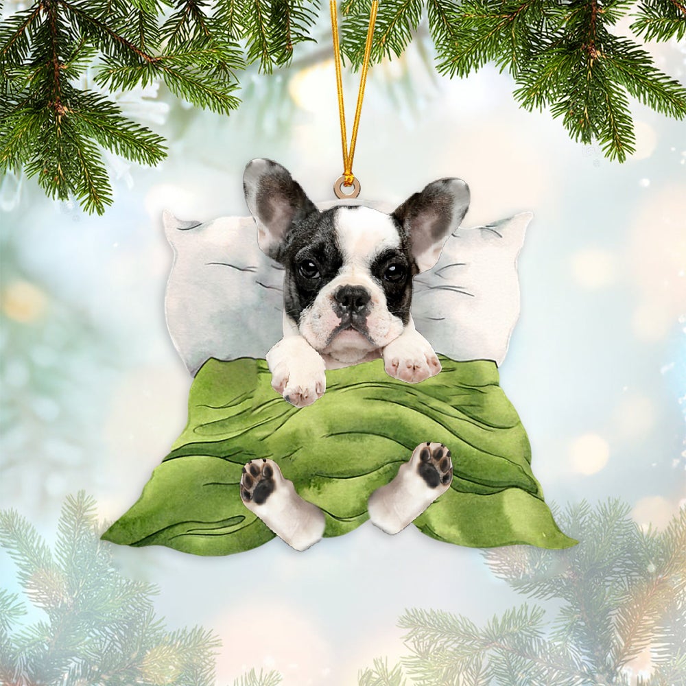 Boston Terrier-Sleep time Two Sides Ornament