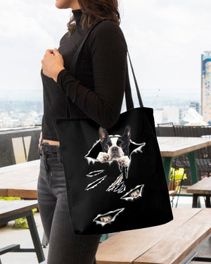 Cracks-Boston Terrier-Cloth Tote Bag