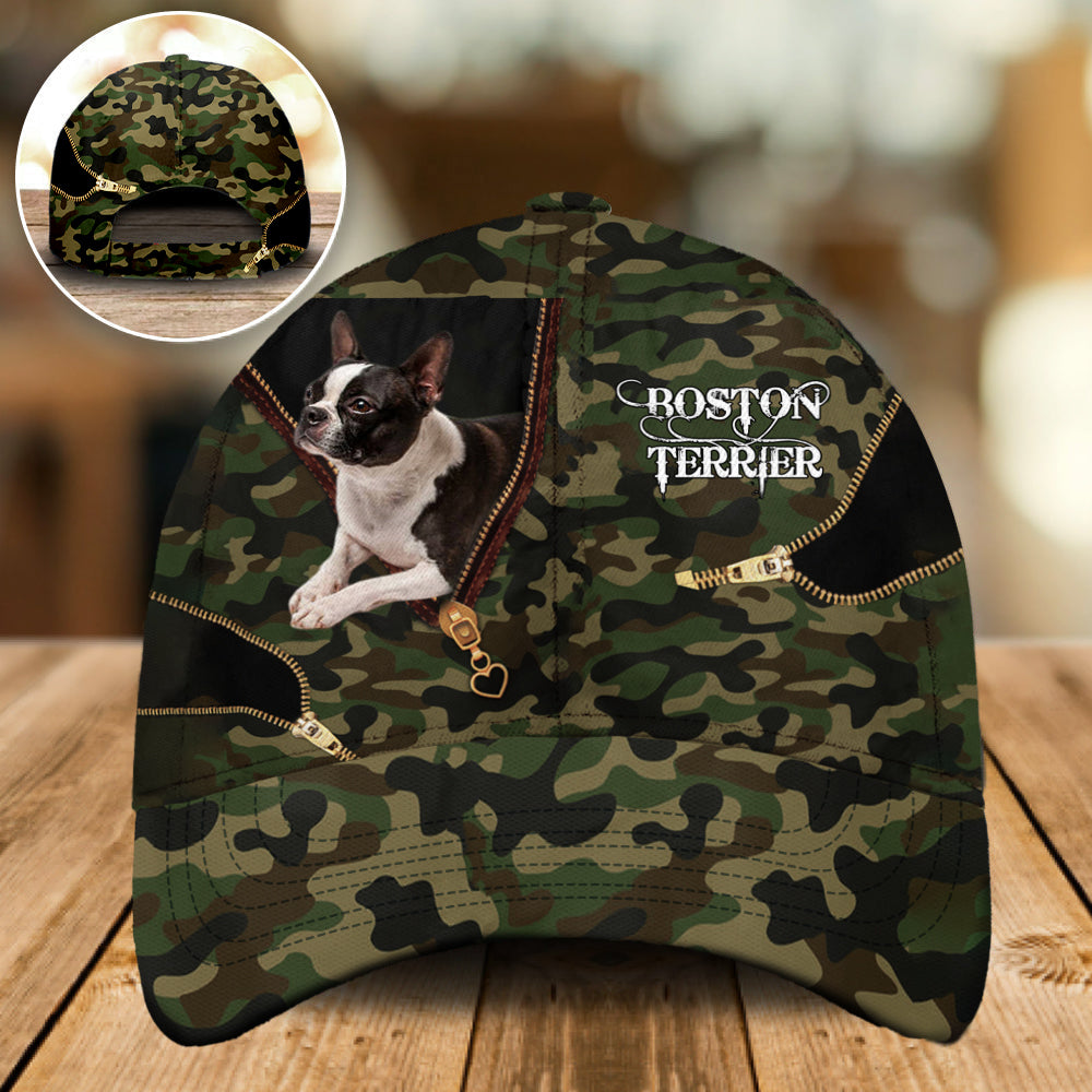 Boston Terrier Camo Cap